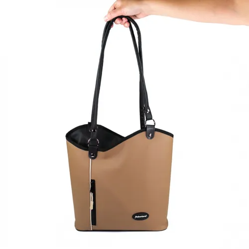 Haberland Unisex Rucksack- Lenkertasche Melanie LKF132 21 - Braun, 5L - Fahrradtasche mit 5L Volumen, wasserdichtem Kunstleder und variablen Tragemöglichkeiten als Rucksack, Umhängetasche oder Fahrradtasche.