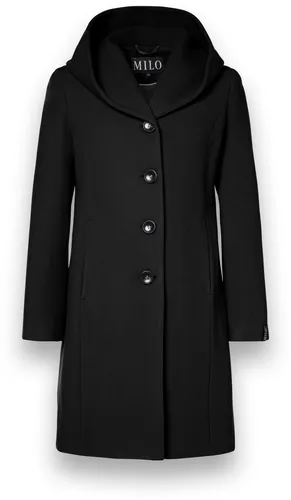 Milo Wintermantel Bella (Wollmischung, Kapuze) schwarz Damen, Größe: 36 - Eleganter Damenmantel Bella von Milo aus weichem Woll-Mix mit Kaschmir-Anteil. Ideal für kalte Tage, bietet er Wärme und Komfort. Praktische Seitentaschen und verlängerte Passform sorgen für zusätzlichen Stil.