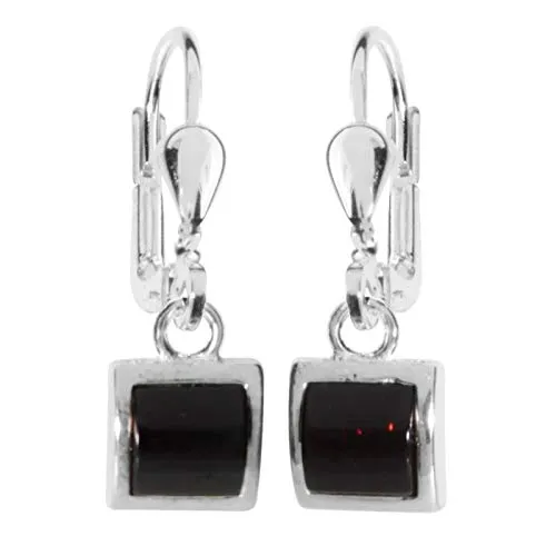 OSTSEE-SCHMUCK Paar Ohrhänger - Astrid 5x5 aus Silber 925 mit Bernstein - Elegante Ohrringe aus Silber 925 mit einzigartigem Bernstein, ideal für besondere Anlässe oder den Alltag. Inklusive Etui für perfekten Schutz.