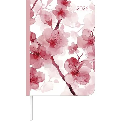 Alpha Edition Lady Journal Blossoms 2026 - A6 Taschenkalender - Kalender für 2026 im A6-Format, ideal für kreative Frauen, mit 192 Seiten für Notizen und Termine, perfekt für den Alltag.
