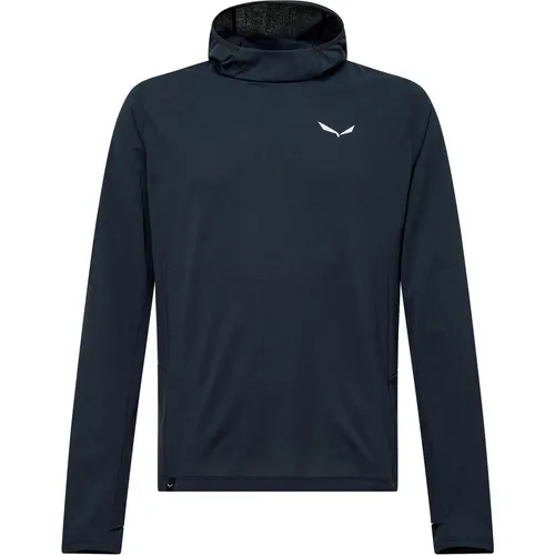 Salewa Herren Puez Sun Hoodie - Leichter und atmungsaktiver Kapuzenpulli in Blau (Größe S) - Hoodies für Herren, ideal für Outdoor-Aktivitäten mit eingefasster Kapuze und praktischen Daumenschlaufen.