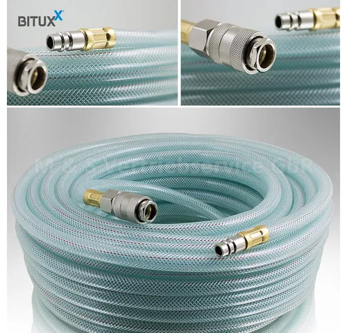 Bituxx Druckluftschlauch 10 Meter Druckluftschlauch mit Steckkupplungen, max. Druck bei Dauerbelastung: 12 Bar bei 20°C