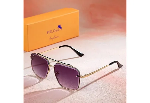 Jungengel Sonnenbrille Polo Air Unisex Retro Vintage Look UV400 Männer & Damen Rechteck (3-teiliges Set, 3-teiliges Set mit Sonnenbrille, Box und Reinigungstuch) 3x Modelle, Metallrahmen, Stylische Sonnenbrille