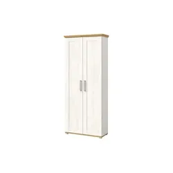 Garderobenschrank Verona - Dielenschrank im modernen Landhausstil, inklusive ausziehbarer Kleiderstange und pflegeleichter Oberfläche, Maße: B: 80 cm, H: 196 cm, T: 39 cm.