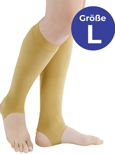 Maximex Stützstrümpfe Beige, Größe L für Damen