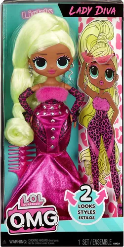 L.O.L. Surprise! OMG Modepuppe - Lady Diva - Puppe mit wandelbarer Mode und zahlreichen Überraschungen, ideal für kreative Spielstunden ab 4 Jahren. Entdecke stilvolle Outfits und Accessoires für endlosen Spielspaß!