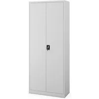 Abschließbarer Hauswirtschaftsschrank DAWID H2200 – 900 x 2200 x 450 mm grau - Robuster Metallschrank DAWID H2200 mit abschließbarem Schloss, ideal für Werkstatt und Büro. Optimaler Stauraum in drei Bereichen und hohe Tragkraft von 60 kg pro Regalboden. Sicher und platzsparend!