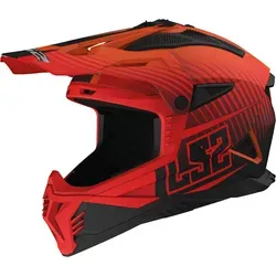 LS2 MX708 Fast II Duck Motocross Helm, rot, Größe S - Motorradhelm mit Emergency-Release-System, verstärktem Kinnriemen und verstellbarem Helmschirm für optimale Sicherheit und Komfort beim Motocross.