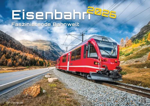 Eisenbahn - faszinierende Bahnwelt - 2026 Kalender DIN A2 - Kalender mit 14 hochwertigen Bildern weltweiter Loks, ideal für Eisenbahnliebhaber. Extragroßes Format DIN A2 sorgt für brillante Aufnahmen und ein beeindruckendes Jahr 2026!
