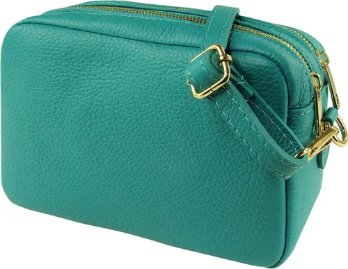 Toscanto Umhängetasche türkis - Damen Leder Tasche - Umhängetasche aus hochwertigem Kalbsleder, handgefertigt in Italien. Stilvoll und praktisch, ideal für modebewusste Damen.