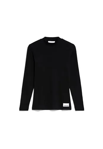Armedangels Damen Fatimaara Longsleeve – Größe XS in Schwarz - Longsleeve aus nachhaltigem Lyocell und Biobaumwolle, mit lockerer Passform und angeschnittenen Ärmeln für optimalen Tragekomfort.