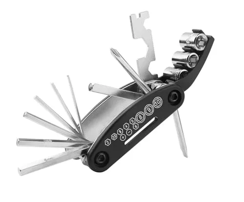 Fahrrad 16-in-1 Multifunktionswerkzeug | Multitool Fahrrad Werkzeug | MTB Reparatur Werkzeugset | Reparatur Set Kit für schnelle Fahrradreparatur unterwegs