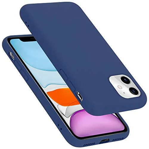 Cadorabo Hülle kompatibel mit Apple iPhone 11 Hülle Silikon Handyhülle für iPhone 11 Case aus flüssigem Silikon- Kratzfeste und stoßfeste dünne TPU Schutzhülle - Liquid BLAU