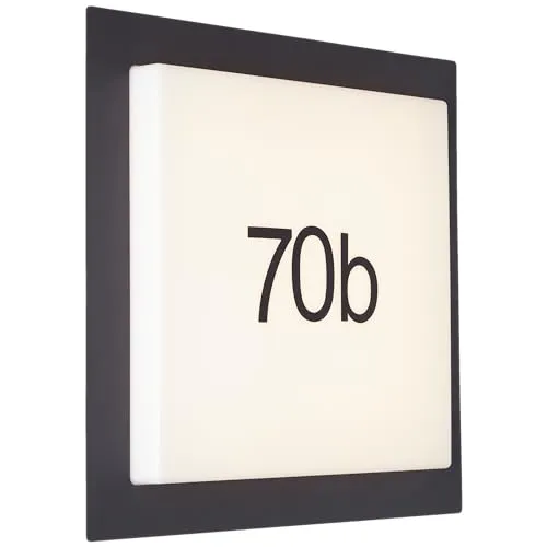 Lightbox LED Außenwandlampe 1600 lm - IP44 mit Hausnummer - Lampen für den Außenbereich, spritzwassergeschützt (IP44) und inklusive Hausnummern für optimale Sichtbarkeit. Hochwertige Verarbeitung aus Aluminium und energieeffiziente LED-Technologie.