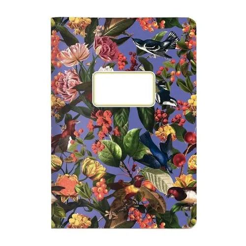 Heft A5 Pattern Vogelbeere blau