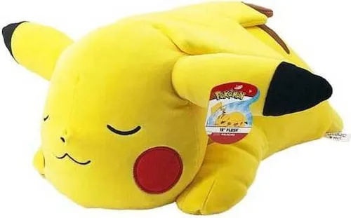 Peluche Pokémon - Pikachu Endormi, süßes schlafendes Design aus hochwertigem Plüsch, ideal zum Kuscheln und als Geschenk für Pokémon-Fans