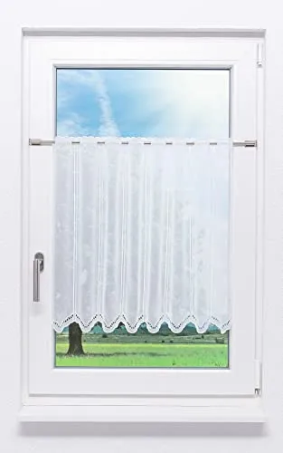 LYSEL Scheibengardine Bogenmuster (Bx H) 43,2cm * 60cm reinweiß/Weiß