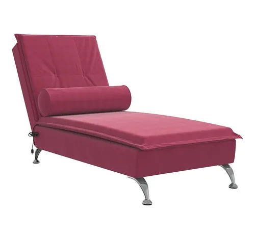 vidaXL Massage-Chaiselongue mit Nackenrolle in lila von vidaXL