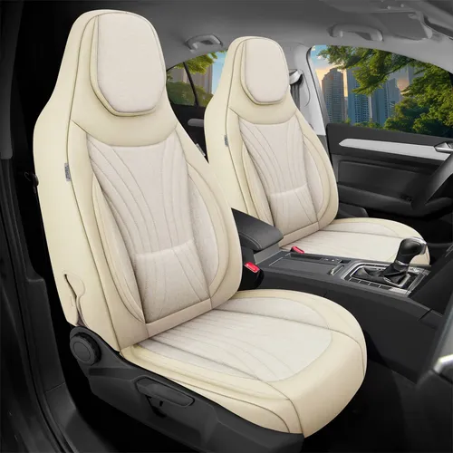 Schonbezüge für Skoda Octavia 3 Typ 5E in Beige C5 - Hochwertige Sitzbezüge für Skoda Octavia 3, atmungsaktiv und einfach zu installieren. Perfekt für PKWs, kompatibel mit Sitzheizung und Seitenairbags, sorgt für einen frischen Look und schützt Ihre Sitze.