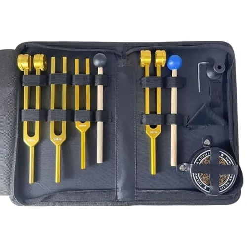 Zhdbchyuu Aluminiumlegierungs-Stimmgabel 128Hz/256Hz/384Hz/136,1Hz/528Hz Klangtherapie-Stimmgabeln Stimmgabeln Schlaginstrumente Therapeutische Klangwerkzeuge C