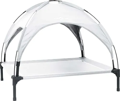 vidaXL Hundebett Silbergrau XL - Hundebett für drinnen und draußen, modernes Design mit robuster Stahlkonstruktion, bietet optimalen Komfort und Luftzirkulation für deinen Hund.