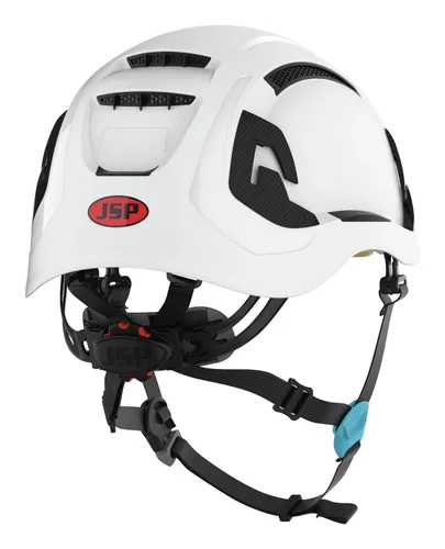 JSP Schutzhelm EVOALTA™ SkyWorker™ weiß - Sonstige Werkzeuge - Hochwertiger Schutzhelm für Höhenarbeiten mit maximaler Sicherheit, 4-Punkt Kinnriemen und individuellem Branding. Ideal für Industrie und Rettungseinsätze.
