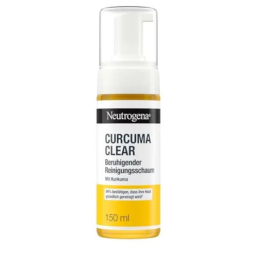 Neutrogena Curcuma Clear Beruhigender Reinigungsschaum 150ml - Reinigungsschaum für das Gesicht mit Kurkuma, sanfte und gründliche Reinigung für unreine, sensible Haut ohne auszutrocknen.