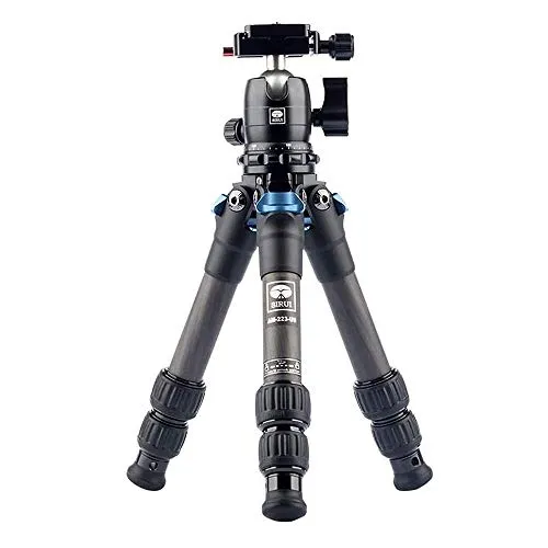 SIRUI AM-223+B-00K Stativ mini Tripod Kamera Dreibeinstativ Carbon Ministativ Tischstativ 42,3 cm mit Kugelkopf, Grau