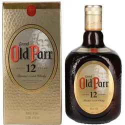 Grand Old Parr 12 Years Old Blended Scotch Whisky 1l in Geschenkbox - Whisky, eleganter 12 Jahre alter Blended Scotch mit harmonischem Geschmack und feinen Noten, ideal als Geschenk oder für den besonderen Genuss.