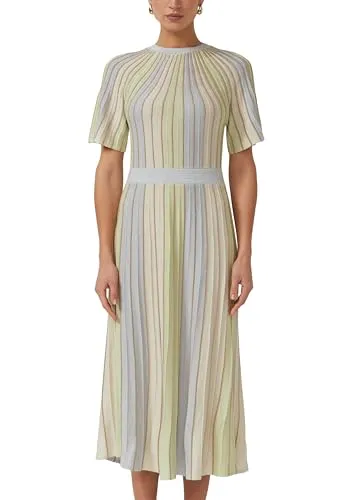 s.Oliver Multicolor-Strickkleid mit Flügelärmeln - Leichtes und weiches Feinstrickkleid mit entspannter Passform, ideal für lässige Anlässe. Das Streifenmuster und die Flügelärmel sorgen für einen modischen Look.
