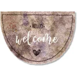 Astra Flauschige Sauberlaufmatte Pure & Soft - Halbrund 50x70 cm - Nachhaltige Fußmatte, 100% recycelbar, rutschfeste Rückenbeschichtung und pflegeleicht, ideal für jeden Eingangsbereich.