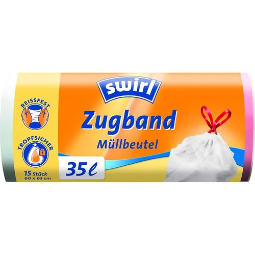 Swirl Müllbeutel mit Zugband 35 L, 1er Pack