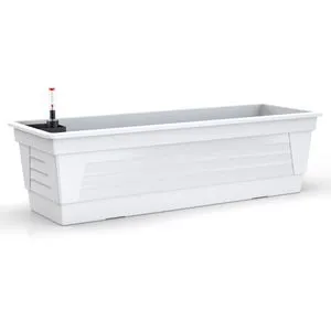 Plastard Milano 60 Blumenkasten, weiß, 60 x 21 x 17cm, aus Kunststoff, mit Wasserspeicher