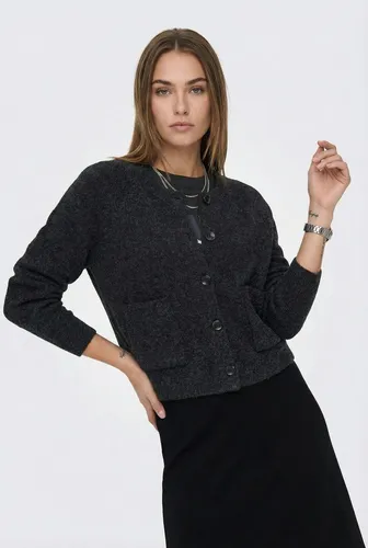 ONLY ONLPIEMONTE Strick-Cardigan - Modischer Strick-Cardigan in Dunkelgrau, elastisches Feinstrickmaterial, ideal für vielfältige Outfits und jeden Anlass.