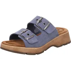Rohde Damen Leder Pantoletten Clogs Licata 6262, Blau, Größe 40 EU