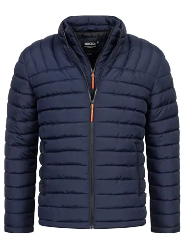 Indicode Herren INNash Steppjacke | Leichte Winterjacke in Daunenjacken-Optik für Männer - Funktionsjacken mit wärmender Wattierung und hoch schließendem Stehkragen, ideal für Windschutz und kompakt zum Mitnehmen.