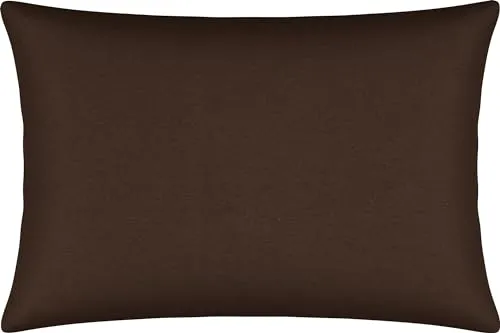 Erwin Müller Kissenbezug, Kissenhülle Single-Jersey Murnau - Dunkelbraun Größe 40x60 cm - bügelfrei, strapazierstark, elastisch, mit Reißverschluss
