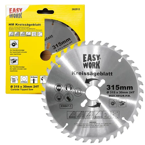 Universal HM Kreissägeblatt 315 x 30 x 2 mm 24 Zähne Sägeblatt Holz Metall etc