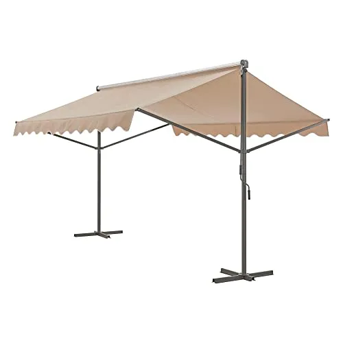 pro.tec Standmarkise Selenizza 300x300cm - Freistehende Gartenmarkise mit verstellbarem Neigungswinkel - Genießen Sie optimalen Sonnenschutz im Garten oder auf der Terrasse mit der pro.tec Standmarkise Selenizza. Einfach aufbaubar und mit verstellbarem Dachneigungswinkel für individuellen Schatten. Robust und wasserabweisend, ideal für den Außenbereich.