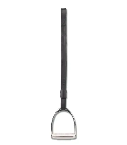 WALDHAUSEN Steigbügelschlaufe Leder 60 cm, schwarz - Steigbügelriemen aus weichem Leder mit Nylonkern, ideal für ein schnelles Ändern der Steigbügellänge. Perfekt für Reiter, die Flexibilität und Komfort suchen.
