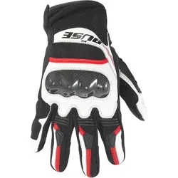 Büse Safe Ride Motorradhandschuhe - Schwarz/Weiß/Rot - Größe 10 - Motorradhandschuhe mit ergonomischer Schnittführung und maximaler Ventilation durch 3D Netzgewebe, ideal für komfortables Fahren.