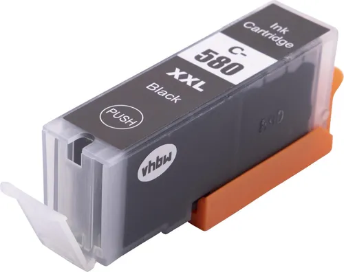 vhbw Tintenpatrone Schwarz als Ersatz für Canon PGI-580PGBK XXL, PGI-580 XXL BK, PGI-580 XXL, PGI-580XXLBK (kompatibel, 27ml + Chip)
