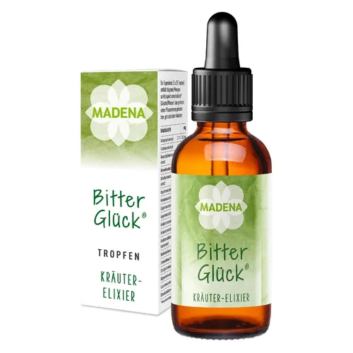 Madena BitterGlück Tropfen, 50 ml Kräuter-Elixier mit 18 Bitterkräuter-Extrakten
