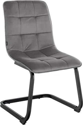 CLP Esszimmerstuhl Vermont Samt dunkelgrau - Bequem und stilvoll - Esszimmerstuhl mit hochwertigem Samt-Bezug und robustem Metallgestell. Bietet hohen Sitzkomfort und elegante Optik für gesellige Runden.