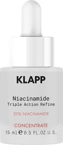 KLAPP Niacinamide Triple Action Refine 20% Niacinamide Concentrate 15 ml - Gesichtsreiniger mit 20% Niacinamid für eine klare, strahlende Haut und reduzierte Poren. Ideal für alle Hauttypen.