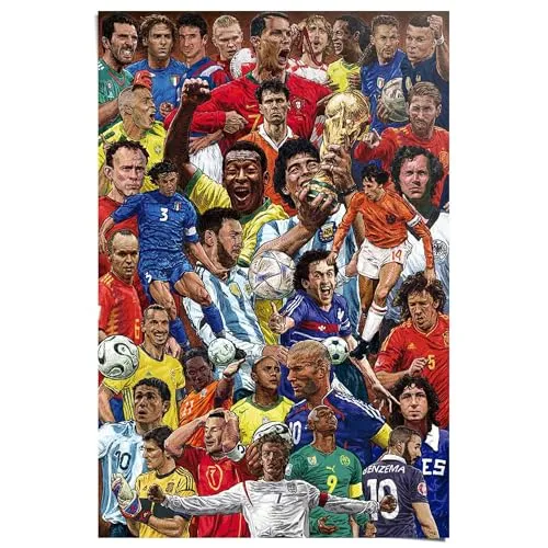 REINDERS Poster, Legendäre Fußballspieler, Teenager Zimmer, Poster, Wanddeko, Room Decor, Bilderdruckpapier, Mehrfarbig, 91,5 x 61