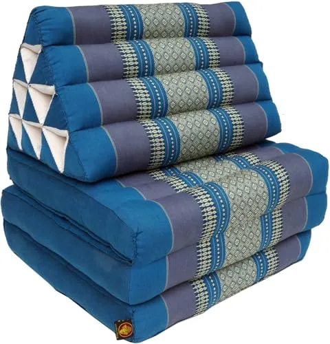 GURU SHOP Thaikissen, Dreieckskissen, Kapok, Tagesbett mit 3 Auflagen - Türkis, 30x50x160 cm