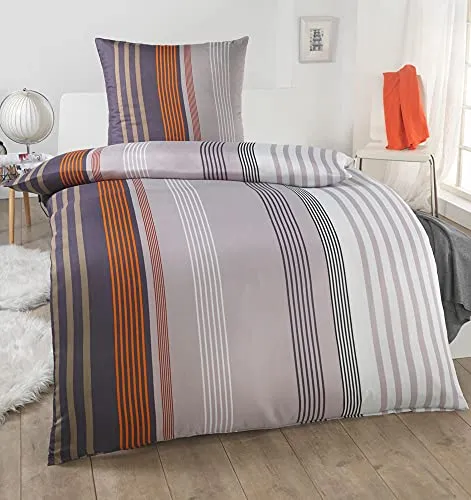 DreamHome leichte Sommer Bettwäsche 135x200 2 teilig | ÖkoTex Zertifiziert & für Allergiker geeignet |Bettwäsche Set mit 1 Bettbezug 135 x 200 & Kissenbezug 80x80, Design - Motiv:Design 1