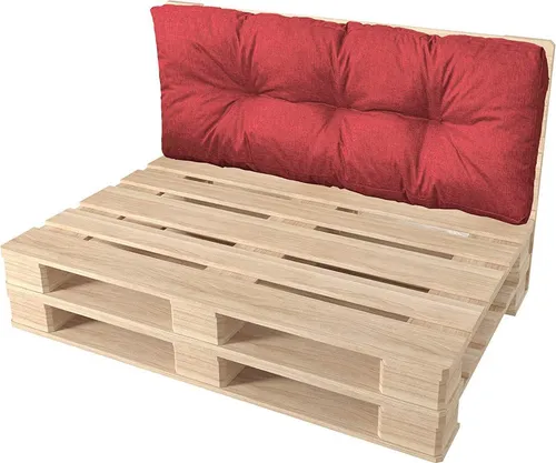 Pillows24 - Palettenkissen wasser- und UV-beständig - Rückenkissen | Polster für Europaletten 120x80 - Palettenmöbel - Outdoor/Indoor, Rot