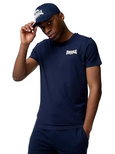 Lonsdale Herren T-Shirt ELMDON Navy/White XL - Stylisches T-Shirt von Lonsdale in schmaler Passform. Hergestellt aus hochwertigem Baumwoll-Mischgewebe für optimalen Tragekomfort. Mit klassischem Rundhalsausschnitt und auffälligem Druck.